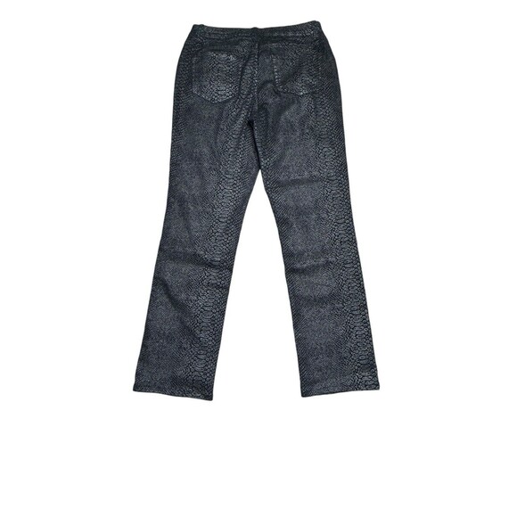 Jones New York Jeans Lexington Straight Black Gray Snakeskin Pattern Size 8 EUC - Picture 2 of 8